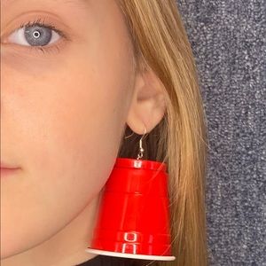 Handmade Red Solo Cup Earrings